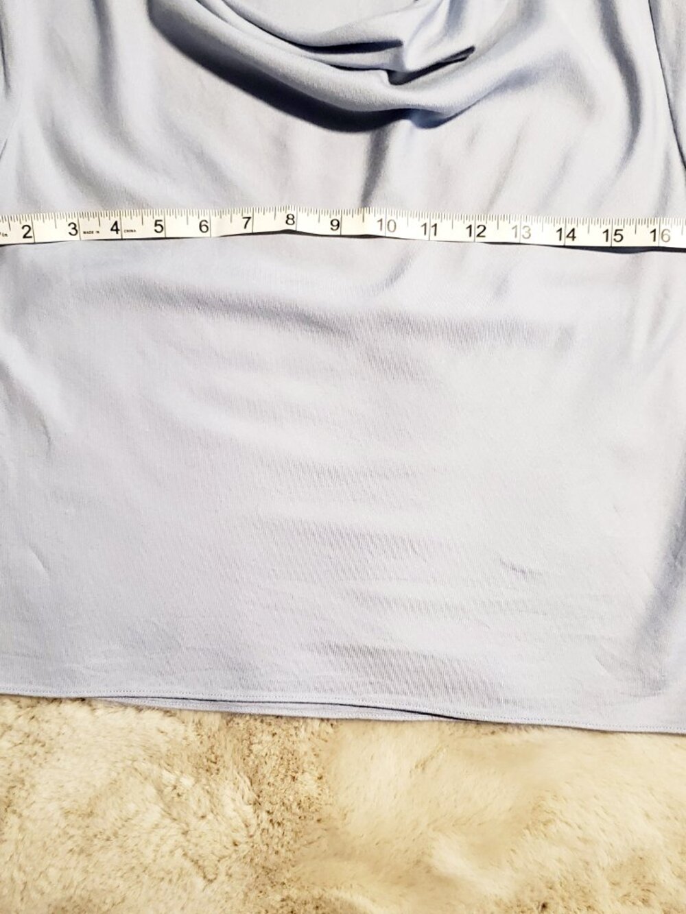 Vince Cowl Neck Top XS Blue Minimalist Coastal Quiet Luxury Blouse Hamptons - Picture 12 of 12
